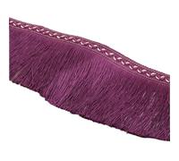 Bordure à franges soyeuse - 1 m x 13 cm - Ruban décoratif à franges - Bordure décorative pour bricolage, costumes, rideaux, accessoires de couture - Violet foncé