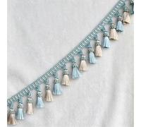 bordure à pompons, Garniture à franges, applique de garniture rideau, 1/2/3 mètres for couvrir les bords des vêtements, décorée, dentelle, couture, nappe, accessoires(Light Blue,1 Meters)