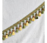bordure à pompons, Garniture à franges, applique de garniture rideau, 1/2/3 mètres for couvrir les bords des vêtements, décorée, dentelle, couture, nappe, accessoires(A,2 Meters)