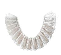 Bordure à volants Tissu en dentelle brodée de fleurs, maille large 9 cm, blanc et noir, ruban garniture, couture, applique, col, robe, décoration(WHITE)