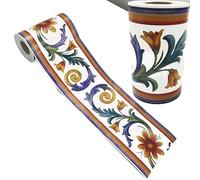 Bordure Autocollantes 10M auto-adhésif Totem Floral autocollant mural taille ligne papier peint frontières autocollants bricolage décor à la maison carreaux de verre décoration papiers(Waist line 5)