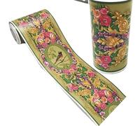 Bordure Autocollantes 10M auto-adhésif Totem Floral autocollant mural taille ligne papier peint frontières autocollants bricolage décor à la maison carreaux de verre décoration papiers(Waist line 2)