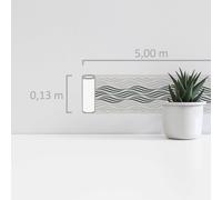 Bordure Avec Effet Pailleté Et Motif En Vagues - Blanc, Noir
