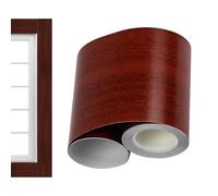 Bordure de cadre de miroir - 5 cm x 10 m - Grain de bois - Kit de bordure de miroir de salle de bain - Bande décorative autocollante en PVC amovible pour cuisine et douche