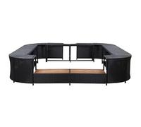 Bordure de carrée 268 x 268 x 55 cm en polyrotin Noir - Bâche de Piscine Durable pour Spa et Espace Bien-être