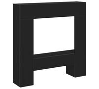 Bordure de cheminée - Aspect chêne noir - En bois - 81 x 18 x 82 cm - Pour cheminée électrique avec étagère - Compatible avec flammes LED - Facile d'entretien