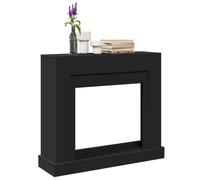 Bordure de cheminée noire - En bois - 100 x 30 x 87,5 cm - Pour cheminée électrique - Surface de rangement - Salon - Terrasse - Accessoires avec protection contre la chaleur et nettoyage facile