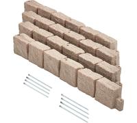 Bordure de gazon VEVOR aspect pierre, lot de 4, 1190x100x155 mm Délimitation de jardin de la taille d'une brique avec ancrage Bordure de parterre pour allée Trottoir Beige