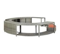 Bordure de jacuzzi grise en polyrotin - Accessoire de piscine durable et résistant aux intempéries pour jardin et terrasse - Couverture élégante pour embellir votre jacuzzi