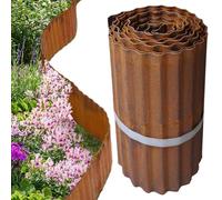 Bordure de jardin - 10 m en tôle ondulée flexible pour pelouse et parterre de fleurs avec design durable, bord de jardin pour piscine, chemin, aire de jeux, prix extérieur aménagement paysager