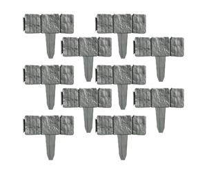 Bordure de Jardin Aspect Pierre 10 Pièces Bordure Flexible Sans Creuser