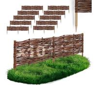 Bordure de jardin - BOGATECO - Rollborder 120x20 cm - Bois de noisetier naturel - Lot de 10 - Structure articulée flexible