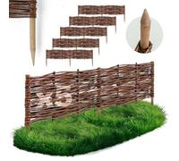 Bordure de jardin - BOGATECO - Rollborder - Bois de noisetier - 100x20 cm - Lot de 5