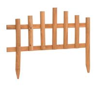 Bordure de jardin - Bois de sapin - 10 pcs - 4,4 m - Marron - Résistante aux intempéries