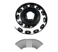 Bordure De Jardin Bordure de Jardin en Plastique 5 m, Bande Isolante for Bordure Paysage, équipée Clous Fixation(Black)