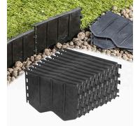Bordure de jardin - Bordure de jardin flexible de 12 cm de haut - Piquets en plastique renforcé - Séparateurs de paysage professionnels (noir, 10 m)