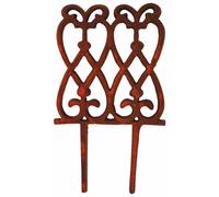 Bordure De Jardin Bordurette Grille Décorée De Volutes En Fonte Patinée Marron Rouille 2,5x14,5x27,5cm Marron