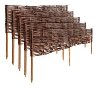 Bordure de jardin - CREATIVE HOME - 100 x 30 cm - Saule - Lot de 5 - Marron
