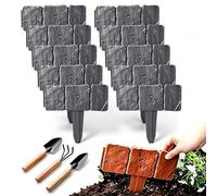 Bordure de Jardin Effet Pierre, Bordure de pelouse emboîtable sans Creuser avec piquets, Bordure Plastique Imitation Pierre Grise pour parterres, allées et aménagement paysager (Gray,30 pcs)