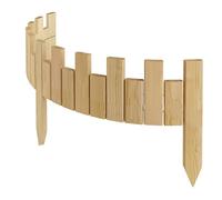 Bordure de Jardin en Bois Clôture d'Extérieur 100 cm x 15 cm Nature Barrières de Jardin Piquets d'ancrage Bordure de Gazon Palissade