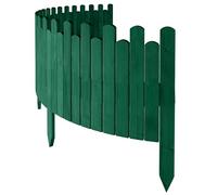 Bordure de Jardin en Bois Clôture d'Extérieur 200 cm x 40 cm Verte Barrières de Jardin Piquets d'ancrage Bordure de Gazon Palissade