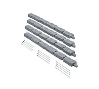 VEVOR Bordure de Jardin en Fausse Pierre, 1180x95x57 mm, Bordure de Pelouse Réaliste, Conception Modulaire, Taille d'Une Brique, avec Pointes d'Ancrage, Résistante à la Décoloration, pour Allées, Gris