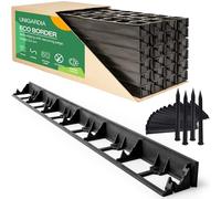 Bordure de Jardin en Plastique 12 mètres avec 50 Piquets d'ancrage - Bordurette de Pelouse Flexible, Utilisation Facile - 12 Bordures de Gazon (Largeur 1 m, Hauteur 55 mm)