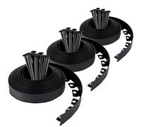 Bordure de Jardin en Plastique 30 mètres avec 90 Piquets d'ancrage - Bordurette de Jardin Flexible - Hauteur 50mm - Utilisation Facile, Noir