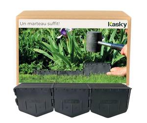 Bordure de Jardin en Plastique Facile à Installer - Un Marteau Suffit, Pas de Tranchées à Creuser - Bordures de Pelouse Flexible et très Résistant pour Aménagement Extérieur - 10,7 mètres