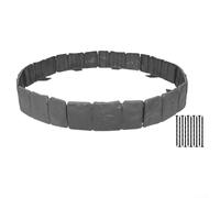 Bordure de jardin en plastique sans creusement, clôture paysagère avec ancres, bordure de pelouse pliable pour bordures de jardin et allées extérieures (gris)