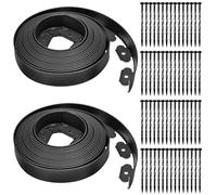 Bordure de Jardin Flexible, Bordure Jardin Exterieur Hauteur 5cm, Bordure de Jardin en Plastique 20 mètres avec 60 Piquets d'ancrage, Garden Edging, Bordure de Tonte (20M (Longueur) x 5cm (Haut))