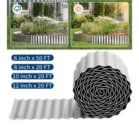 Bordure de jardin flexible en métal ondulé, en acier galvanisé antirouille, décorative, pour aménagement paysager, séparateur de pelouse pour parterres de fleurs et allées Rust - 10IN x 20Ft