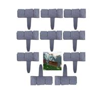 Bordure de Jardin Flexible Plastique Gris 10 Pièces Matériau PP sans Creuser Clôture Décorative pour Pelouse Massif de Fleurs Allée Extérieur avec Piquets