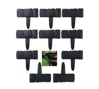 Bordure de Jardin Flexible Plastique Noir 10 Pièces Matériau PP sans Creuser Clôture Décorative pour Pelouse Massif de Fleurs Allée Extérieur avec Piquets