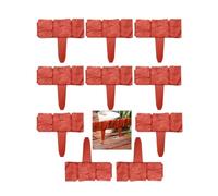 Bordure de Jardin Flexible Plastique Rouge 10 Pièces Matériau PP sans Creuser Clôture Décorative pour Pelouse Massif de Fleurs Allée Extérieur avec Piquets