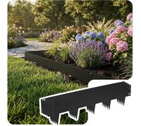 Bordure de Jardin Gazon en Métal Galvanisé 5M Bordure de Séparation Résistante Epaisseur 1.5mm 106x18cm Lot de 5pcs Clôture Noir
