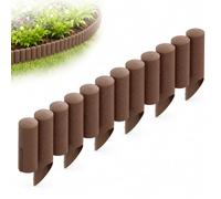 Bordure de Jardin Imitation Bois 6,9 m - Kit de 30 Éléments Emboîtables avec Piquets Intégrés