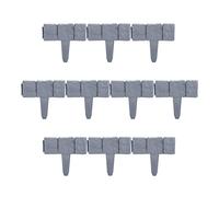 Bordure de Jardin, Lot de 100 éléments, HxP: 10 x 25 cm, en Plastique, Effet pièrre, éléments de Bordure, Couleur Grise