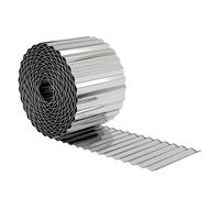 Bordure de jardin métallique Outsunny, 20 cm x 6,5 m, en acier galvanisé ondulé très résistant, bordure flexible pour aménagement paysager, pour parterres de fleurs, autour d'arbres, couleur argent