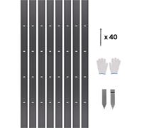 Bordure de jardin métallique VEVOR, pack de 8 183 cm, alliage d'aluminium inoxydable, bordure de jardin pliable, bordure de gazon robuste pour parterres de fleurs, chemins de ferme