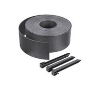 VOUNOT® Bordure de Jardin en PE 20 mètres avec 12 Piquets d’ancrage Bordure de Gazon Flexible Bordurette de Pelouse Aspect Naturel Hauteur 13cm Epaisseur 4mm Gris