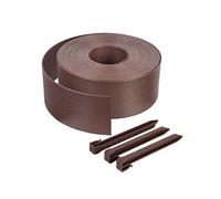 Vounot Bordure de jardin en PE 20 m – flexible, hauteur 13 cm, épaisseur 3 mm, 12 piquets – Marron
