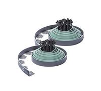 VOUNOT® Bordure de Jardin en Plastique 20 mètres avec 60 Piquets d'ancrage Bordurette de Pelouse Bordure de Gazon Flexible Idée de Jardin Hauteur 50mm Epaisseur 4mm Gris Bordé de Vert Clair