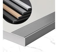 Bordure de nez d'escalier antidérapante durable de 91,4 cm et 121,9 cm - Bande de transition en L en aluminium noir pour sécurité d'escalier intérieur/extérieur 5,1 cm de large 2 x 90 cm