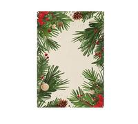 Bordure de Noël de branches réalistes - Drapeau de jardin de bienvenue - Impression double face - Décorations extérieures pour extérieur, terrasse, pelouse, ferme, terre agricole, 71,1 x 101,6 cm