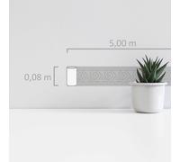 Bordure De Papier Peint Avec Motif De Lignes Courbes - Gris, Argent