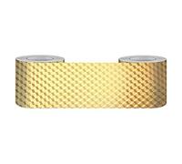 Bordure de papier peint Frise Murale Adhesive Bordure Papier Peint Frise Autocollante pour Cuisine Salle de Bains Chambre Décoration Murale Carré d'or 5cm X 500cm