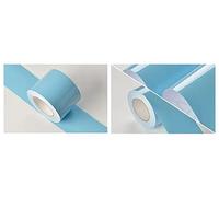 Bordure de papier peint Frise Murale Adhesive Bordure Papier Peint Frise Autocollante pour Cuisine, Salle de Bains, Plafond, Salon, Chambre Décoration Murale perle bleu clair 15cm X 500cm