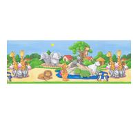 Bordure De Papier Peint Pour Chambre D'Enfant - Animaux De Zoo - Coloré
