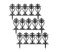 Bordure De Paysage De Jardin - 3 Pièces De Clôture En Piquets En PP 60 X 33 Cm Avec Finition Grain De Bois | Barrière De Bordure De Pelouse Décorative | Séparateur De Parterre De Pour Jardin